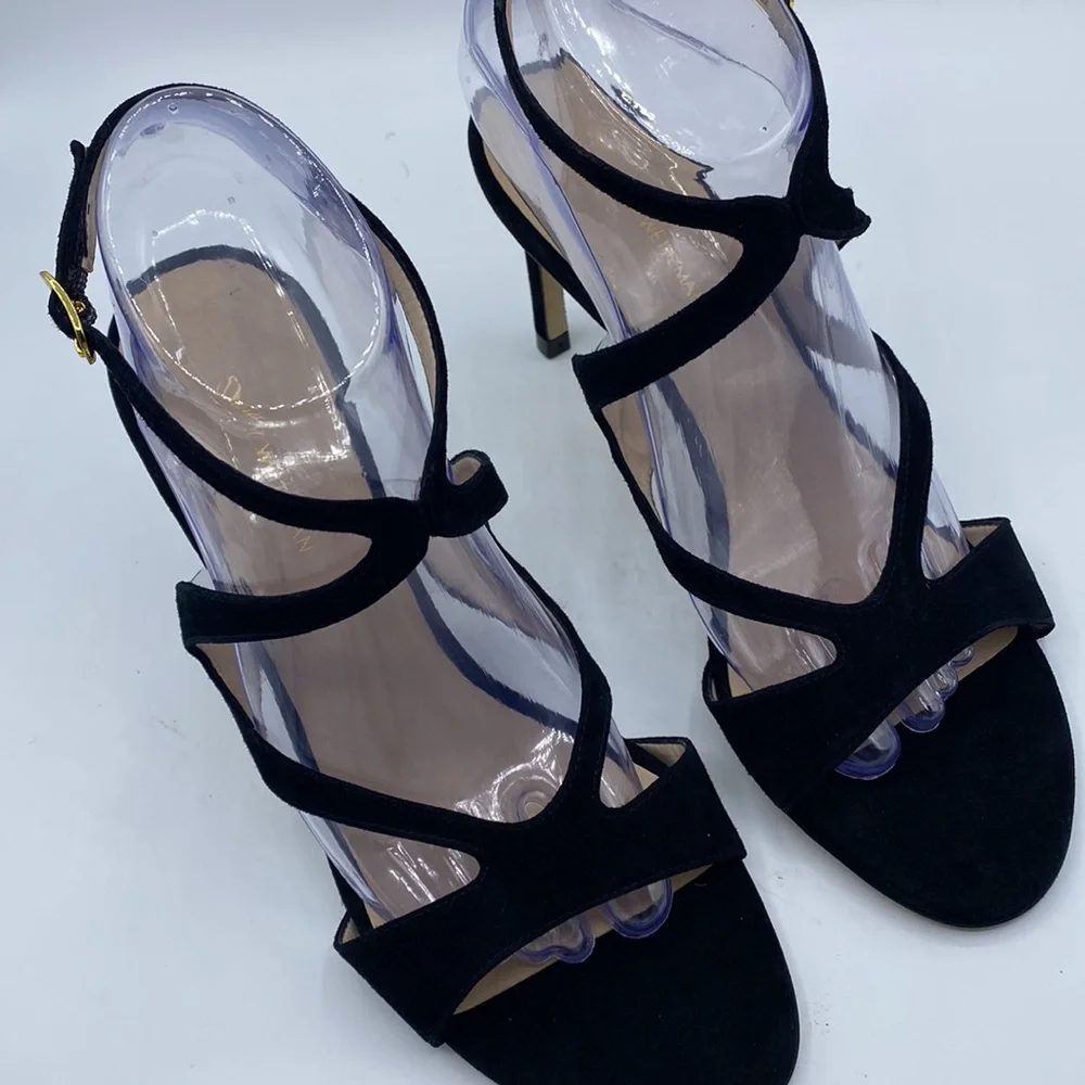 STUART WEITZMAN SANDAL BLACK SUEDE‎